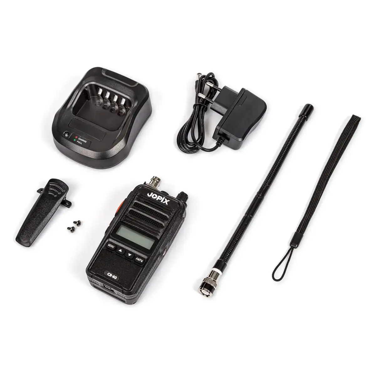 Fotografía ecommerce de pack walkie talkie sobre fondo blanco